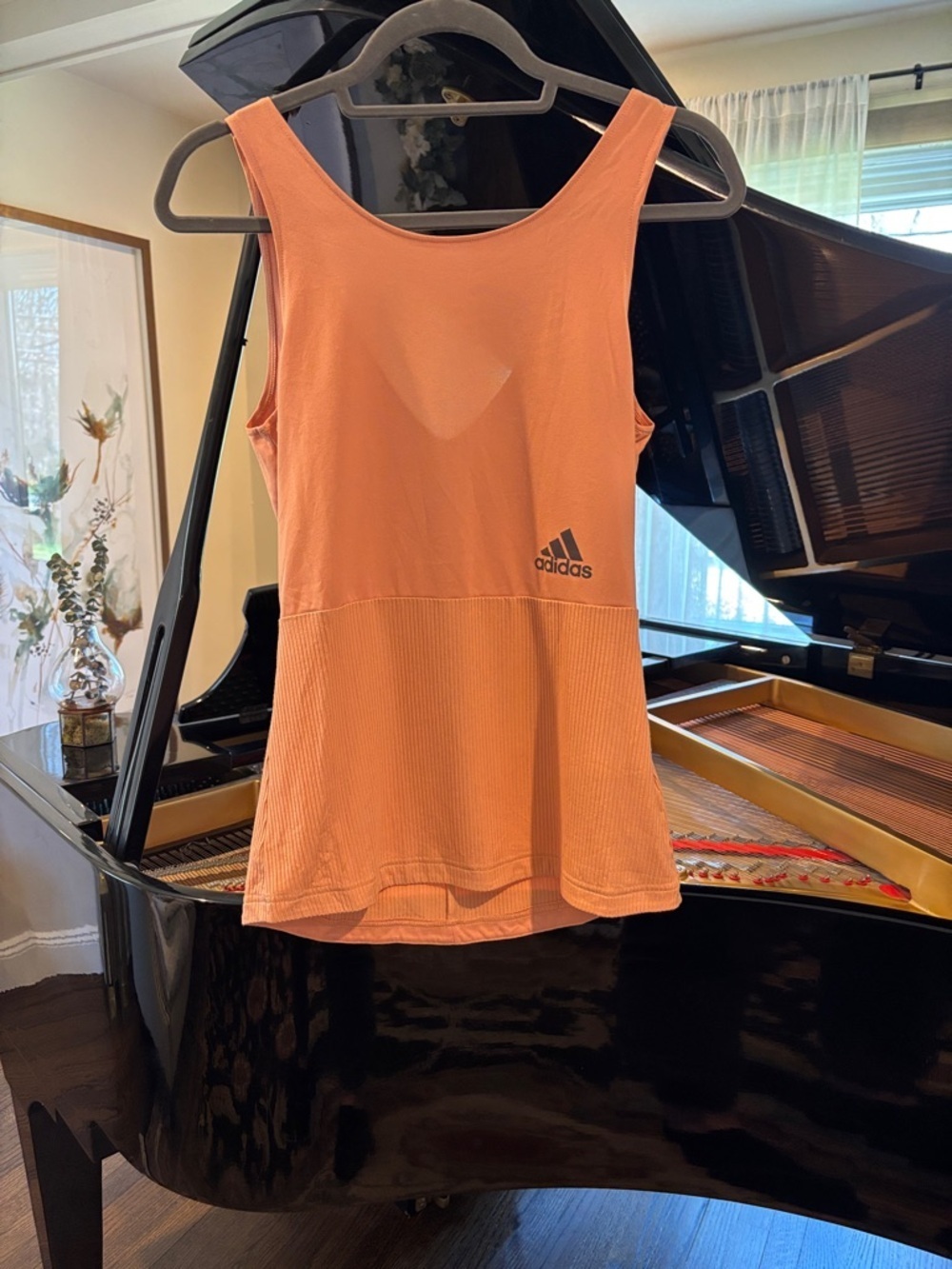 adidas Coral-Orange Performance Tank Top XS